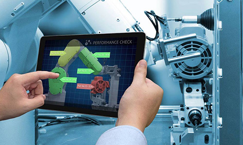 Touch screen controlling a robot